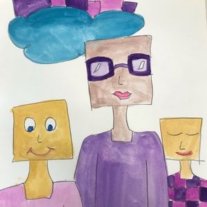 Original water color. Shape people illustration - from my studio
